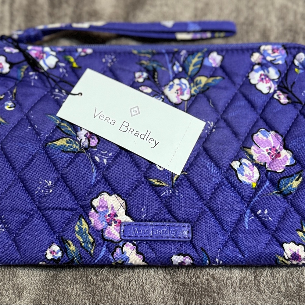 Vera Bradley Purple Floral Quilted Clutch NWT